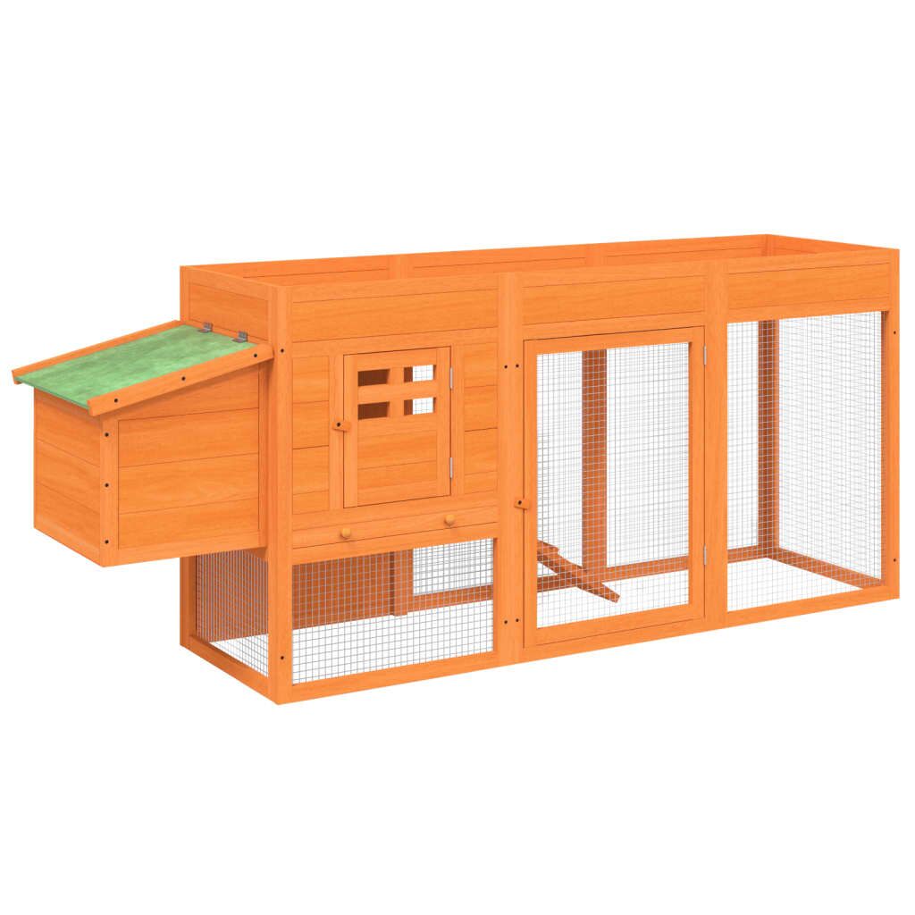 Vidaxl Gallinero Madera Maciza De Pino Marrón 204x50x84 Cm_0