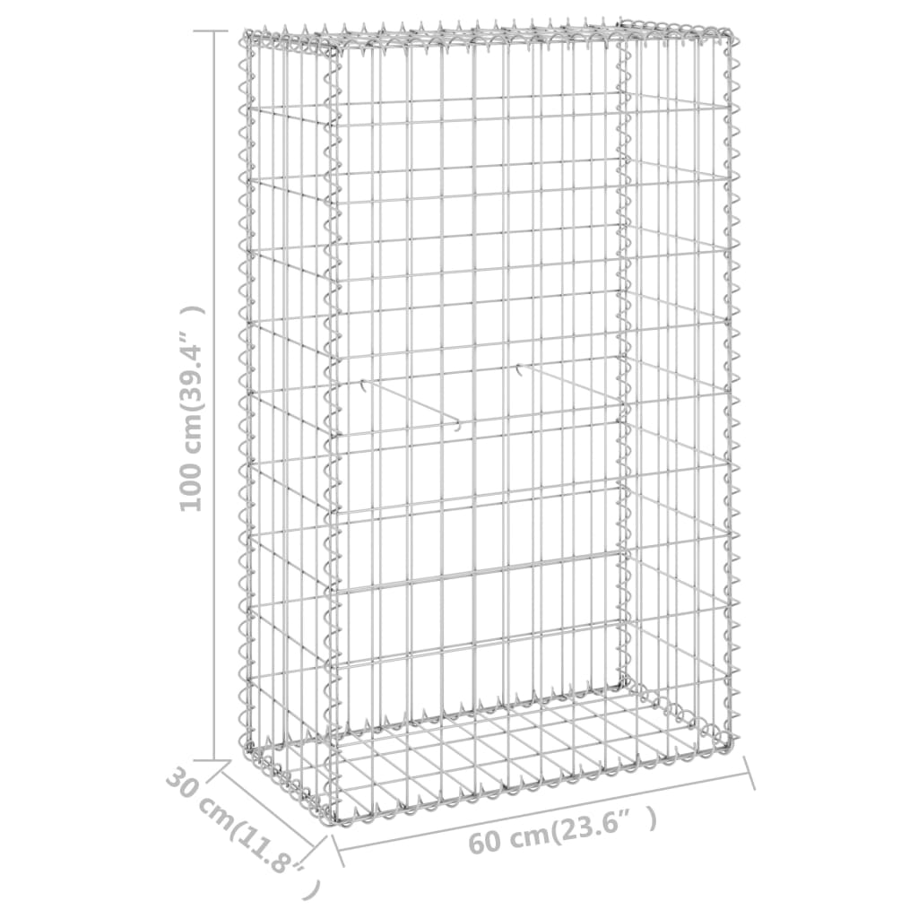 Muro De Gaviones Con Cubiertas Acero Galvanizado 60x30x100 Cm / Vetonek_3