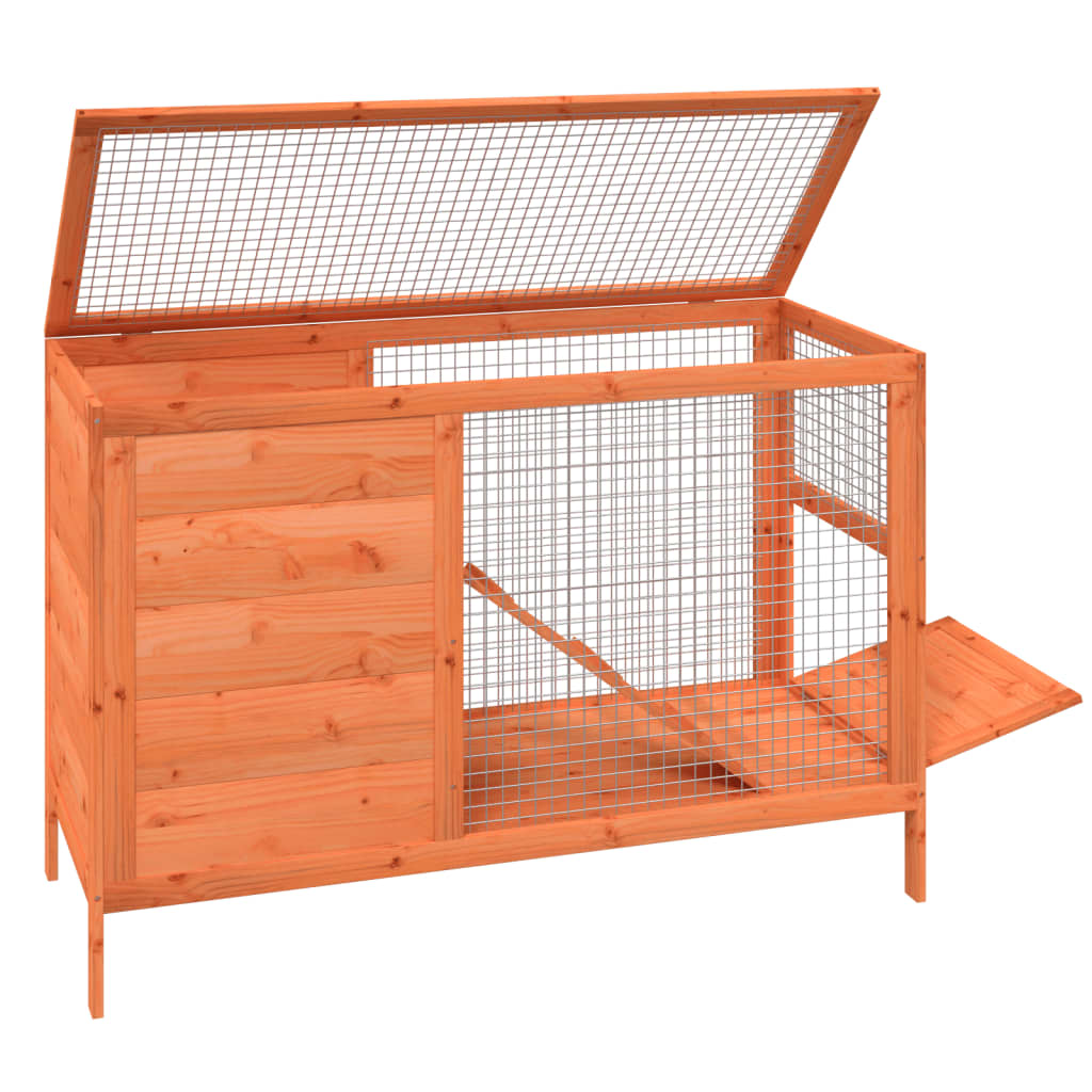 Conejera De Madera Maciza De Pino Marrón 103x44x69,5 Cm_3