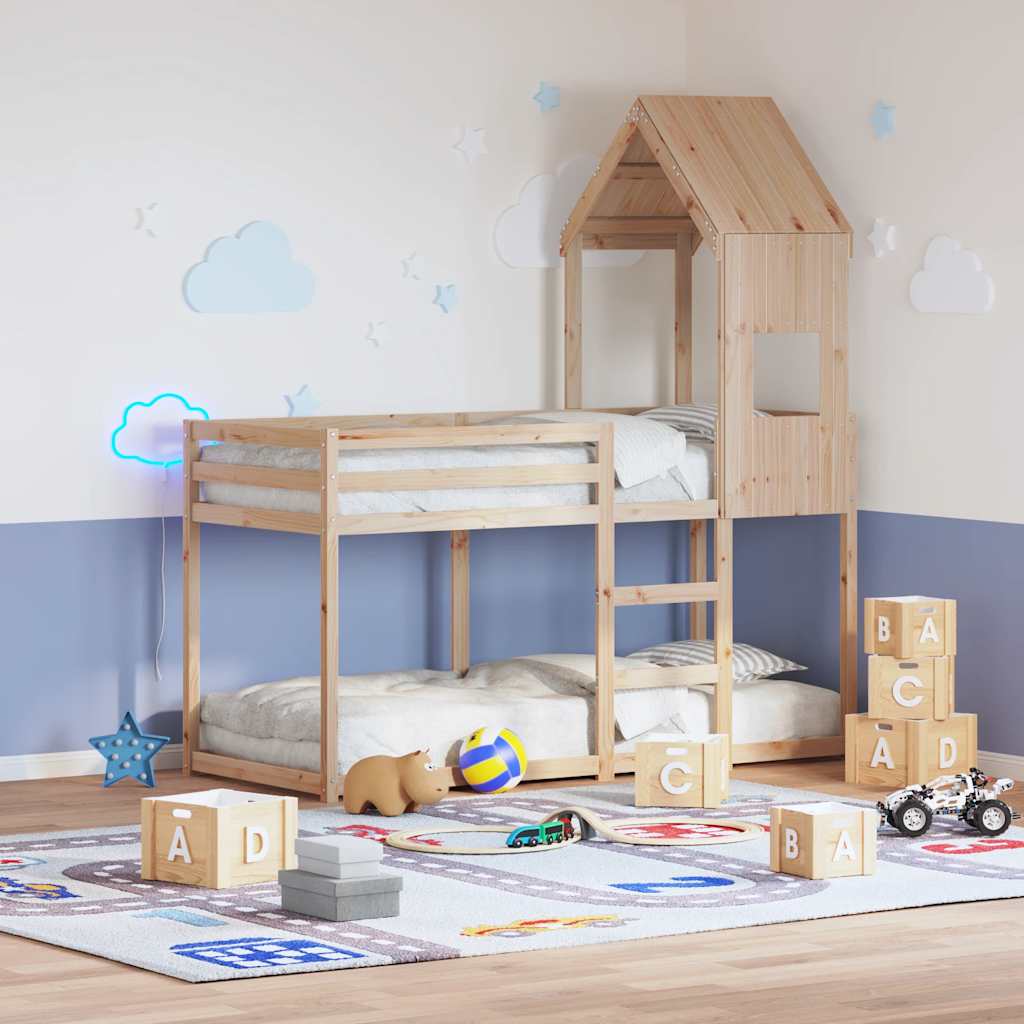 Techo De Cama Infantil Madera Maciza Pino 55x84x132 Cm_1