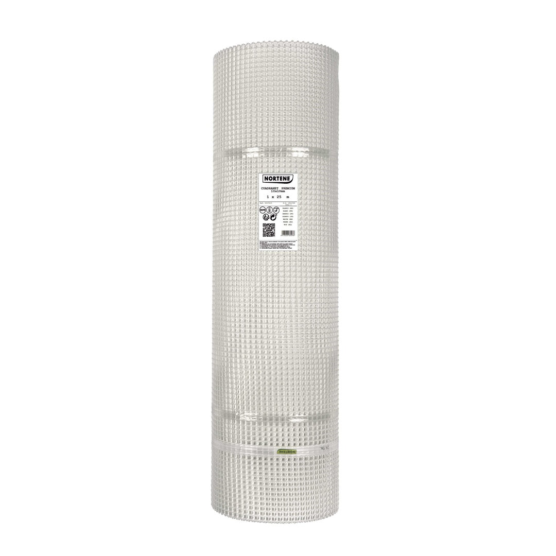 Malla Plastica Cuadrada Premium 10 Mm 1x25 M Blanco Nortene_0