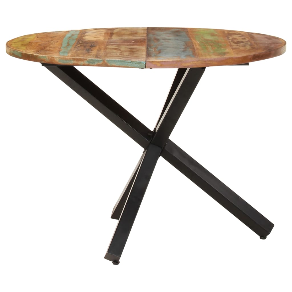 Mesa De Comedor Madera Maciza Reciclada Redonda 100x100x75 Cm_1