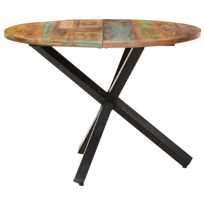 Mesa De Comedor Madera Maciza Reciclada Redonda 100x100x75 Cm_1