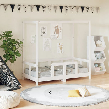 Vidaxl Estructura De Cama Para Niños Madera De Pino Blanco 70x140 Cm_1