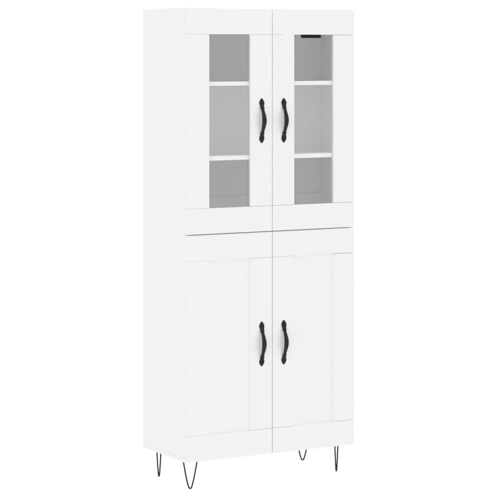 Aparador Alto Madera Contrachapada Blanco 69,5x34x180 Cm_1