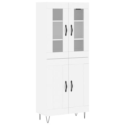 Aparador Alto Madera Contrachapada Blanco 69,5x34x180 Cm_1