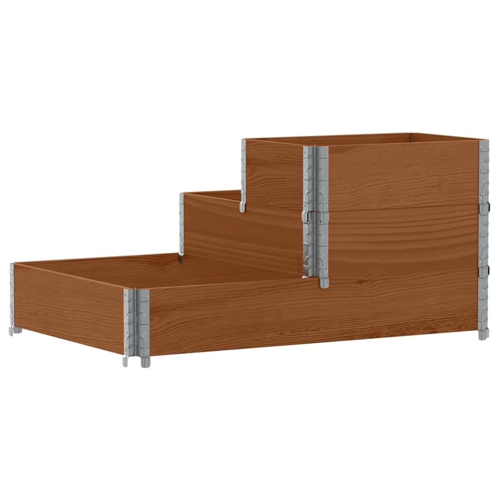 Arriate Elevado De 3 Niveles Madera Maciza Pino Marrón 120x80cm_4