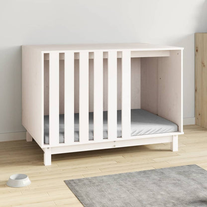 Cama Para Perros Madera Maciza De Pino Blanco 100x70x72 Cm_2