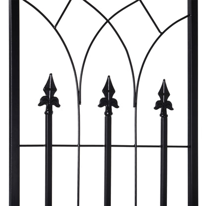 Outsunny Arco De Jardín Con Puerta Enrejado De Metal 131x49x212cm Con Cerradura_3