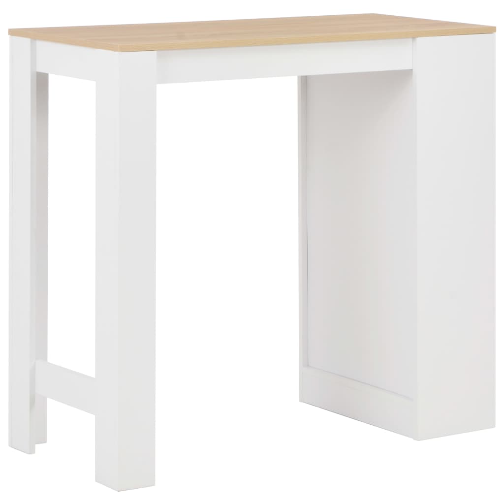 Mesa Alta De Cocina Con Estantería Blanca 110x50x103 Cm_1