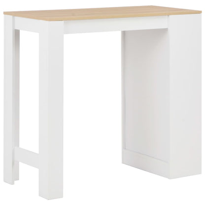 Mesa Alta De Cocina Con Estantería Blanca 110x50x103 Cm_1