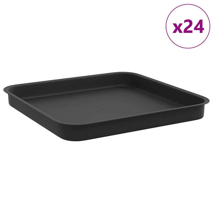 Bandeja Cuadrada Para Flores 24 Uds. Negro 25,5 X 25,5 X 2,5 Cm_0