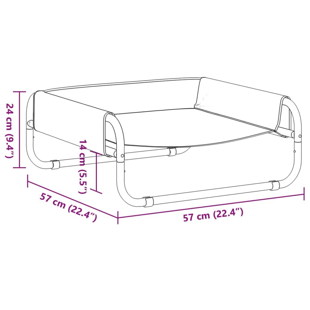 Vidaxl Cama Elevada Para Perros Tela Oxford Y Acero Gris Antracita_2