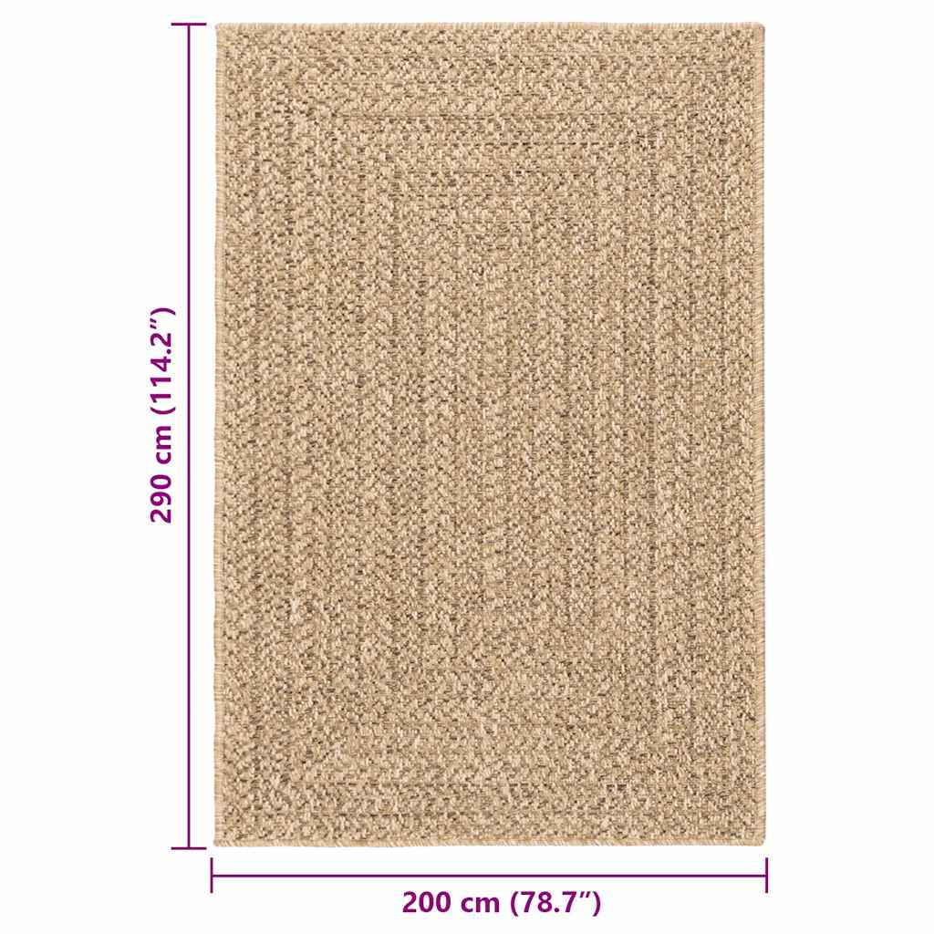 Vidaxl Alfombra Zizur Aspecto Yute Interior/exterior Beige 140x200 Cm_2