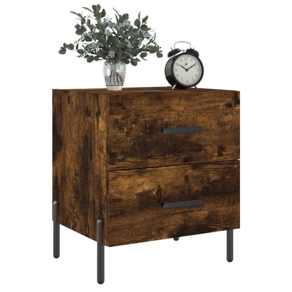 Mesita De Noche Madera Ingeniería Roble Ahumado 40x35x47,5 Cm_1
