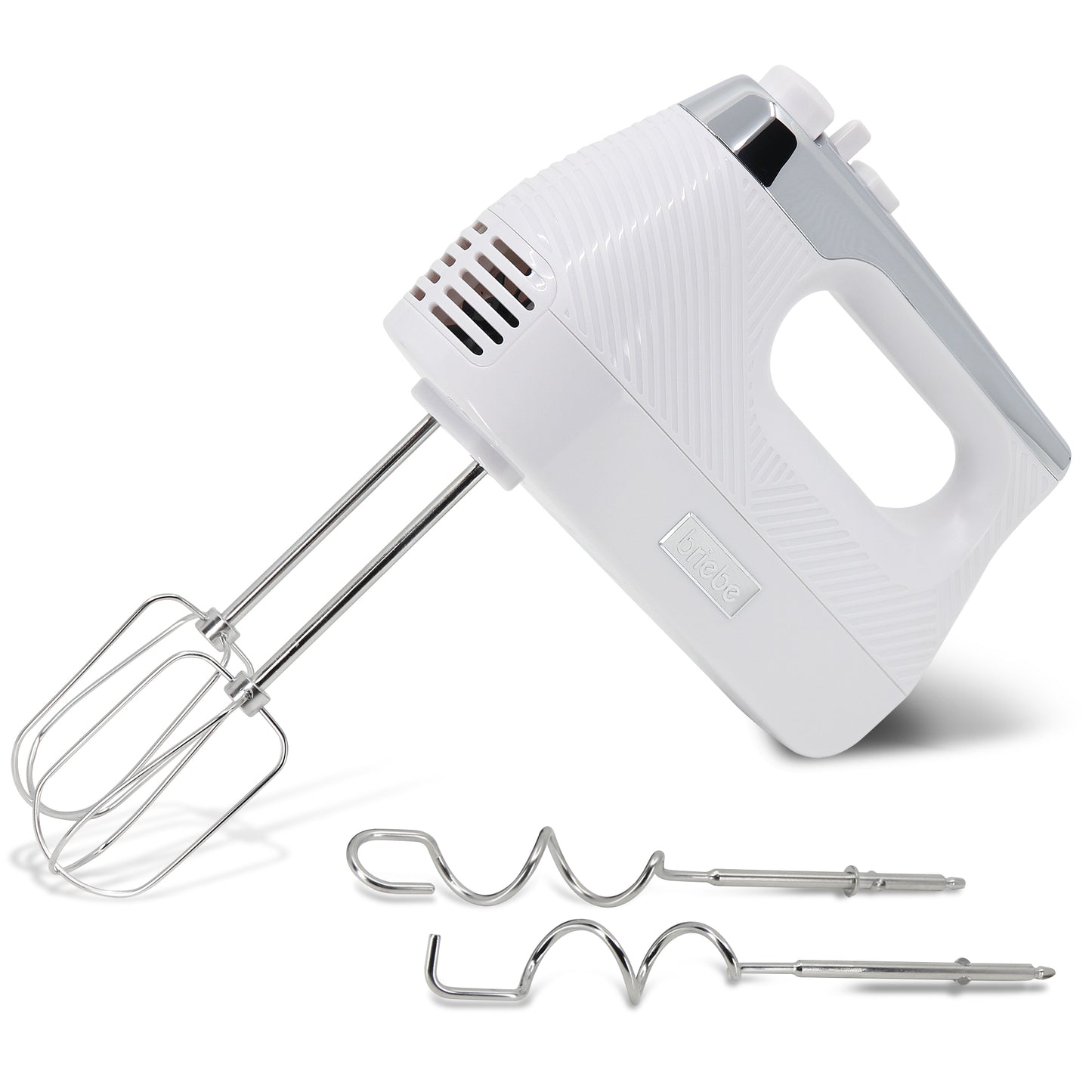 Briebe Batidora De Varillas Eléctrica 400w Amasadora De Mano Especial Repostería 5 Velocidades + Turbo, Hm1174wht,blanco_0