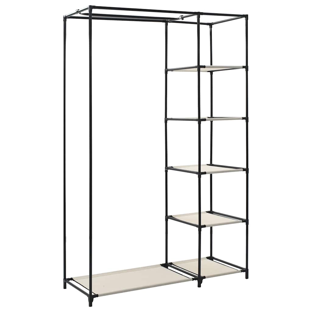 Armario Plegable De Tela Color Crema 110x45x175 Cm_5