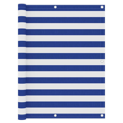 Vidaxl Toldo Para Balcón Tela Oxford Blanco Y Azul 120x400 Cm_0