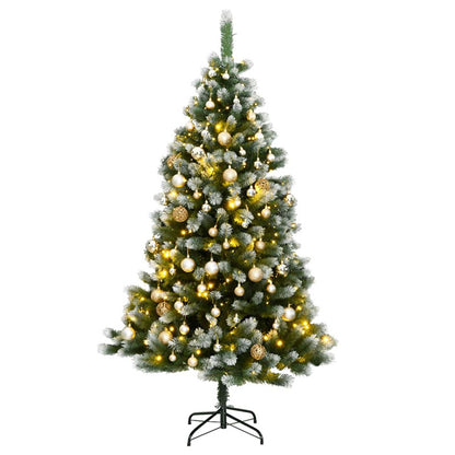 Vidaxl Árbol De Navidad Artificial Con Bisagras 150 Led Y Bolas 150 Cm_0