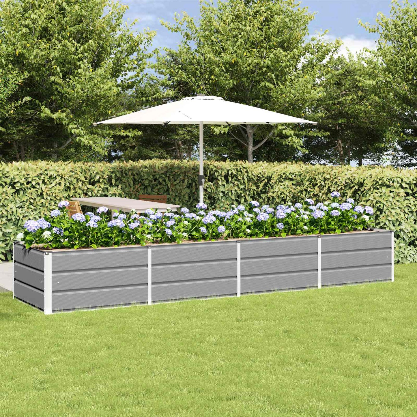 Jardinera Gris Claro 320 X 80 X 45 Cm Acero_1
