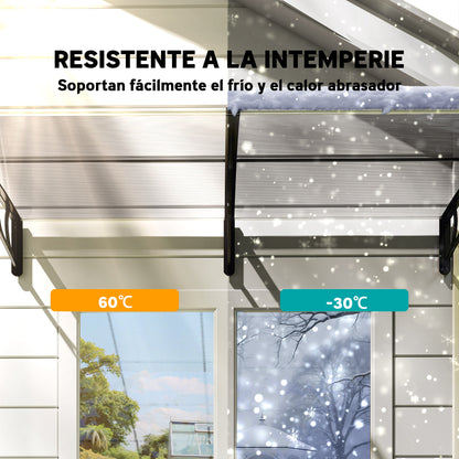 Outsunny Tejadillo De Protección 200x96 Cm Para Puertas Y Ventanas Transparente_5