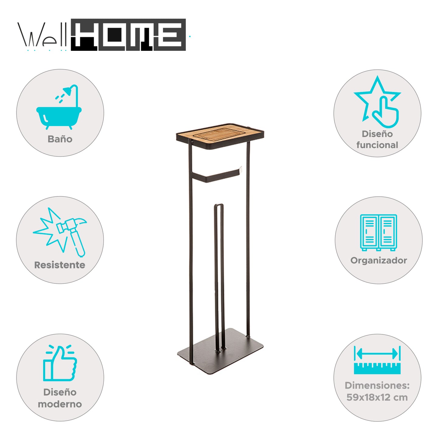 Wellhome - Soporte Para Papel Higiénico, Con Reserva Y Sporte Para Teléfono_1