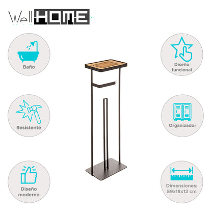 Wellhome - Soporte Para Papel Higiénico, Con Reserva Y Sporte Para Teléfono_1