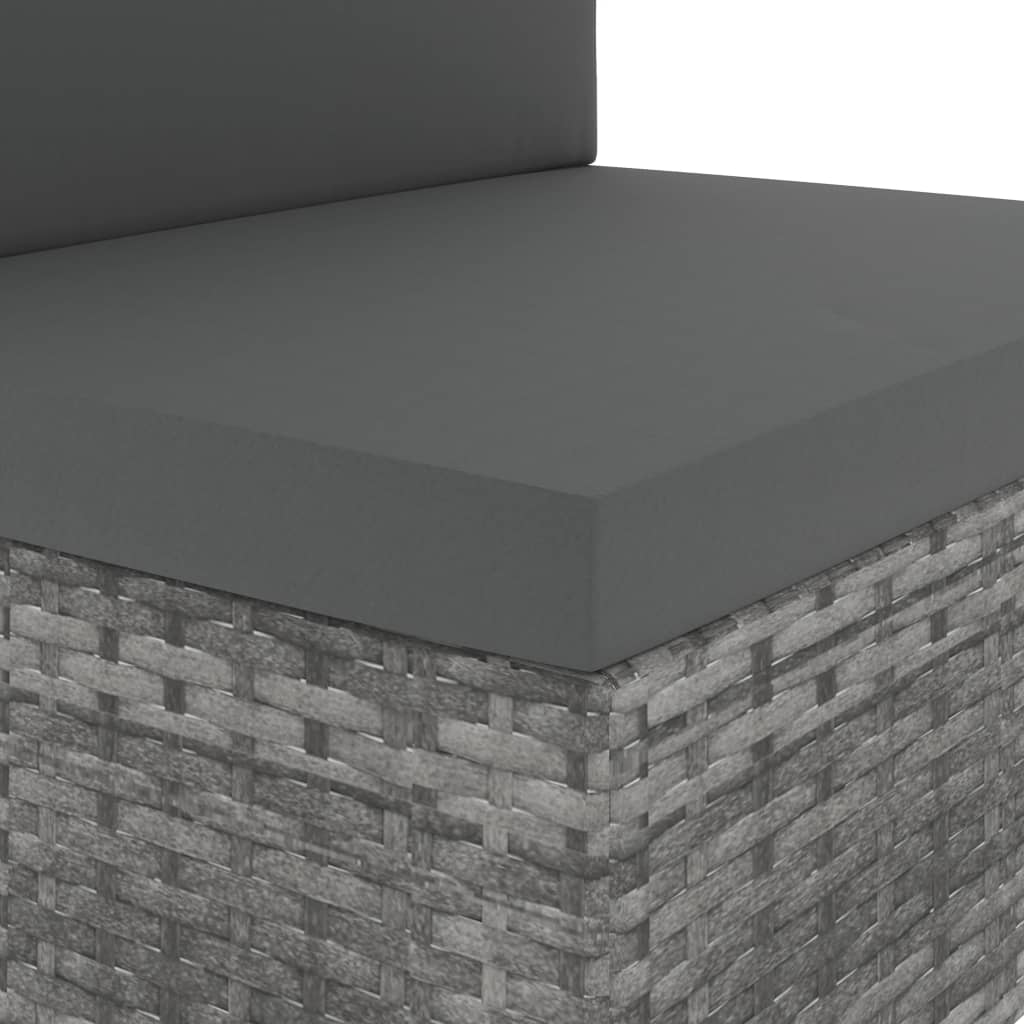 Juego De Muebles De Jardín 8 Piezas Ratán Sintético Gris / Vetonek_4