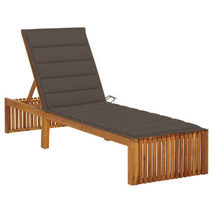 Tumbona Con Cojín Madera Maciza De Acacia_0