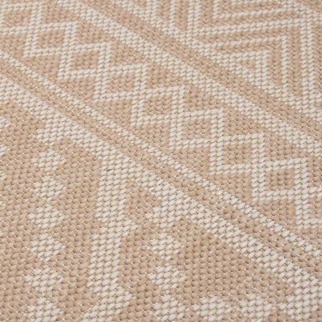 Alfombra De Exterior De Tejido Plano Rayas Marrones 100x200 Cm_4