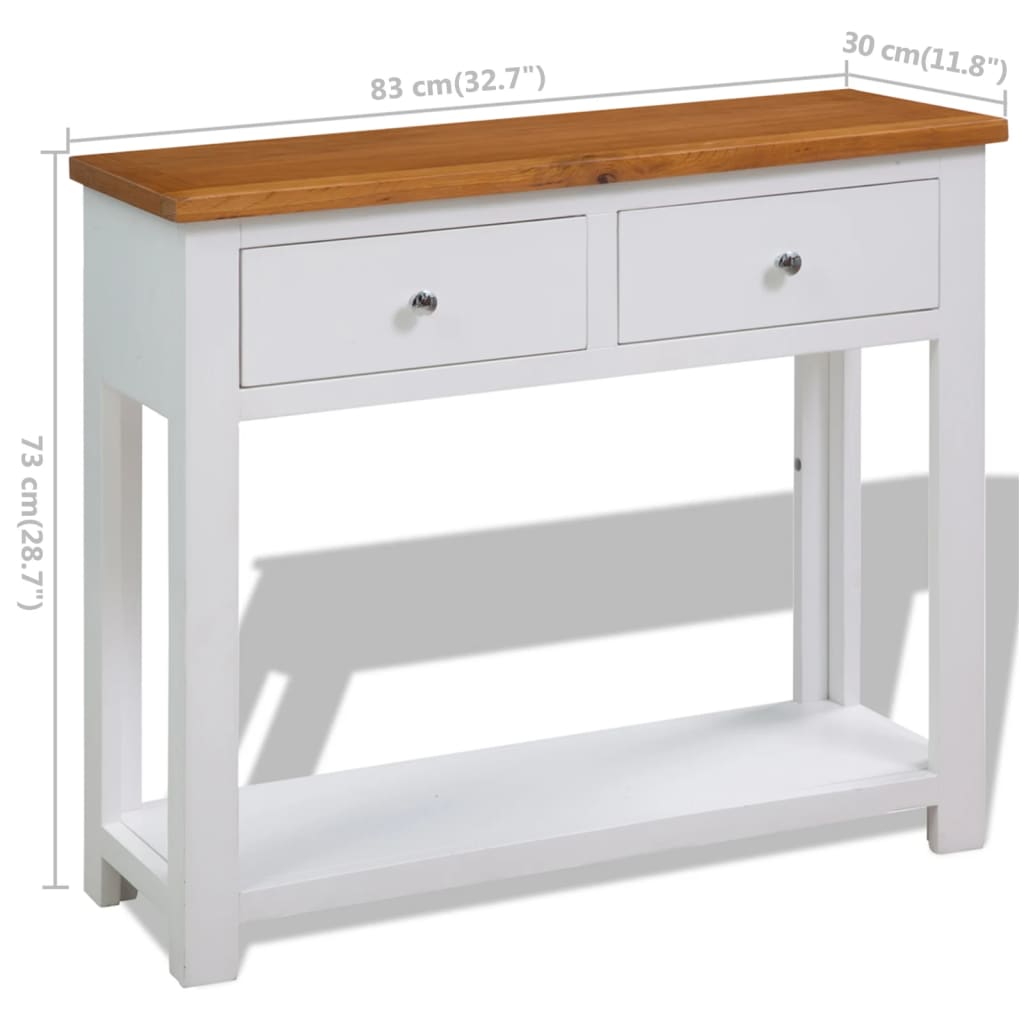 Mesa Consola De Madera De Roble 83x30x73 Cm_4