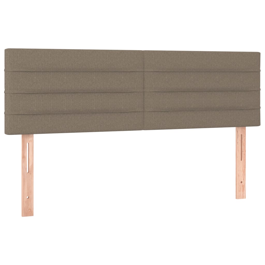 Cama Box Spring Colchón Y Luces Led Tela Gris Taupe 140x190 Cm / Vetonek_3