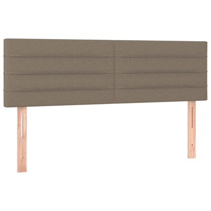 Cama Box Spring Colchón Y Luces Led Tela Gris Taupe 140x190 Cm / Vetonek_3