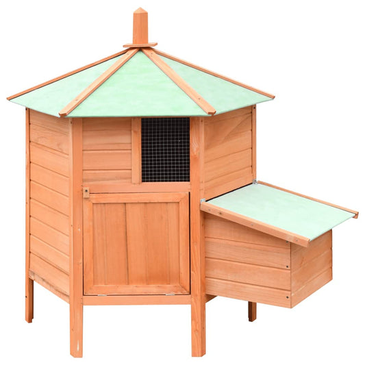 Vidaxl Gallinero Madera Maciza Pino Y Abeto 126x117x125 Cm_0