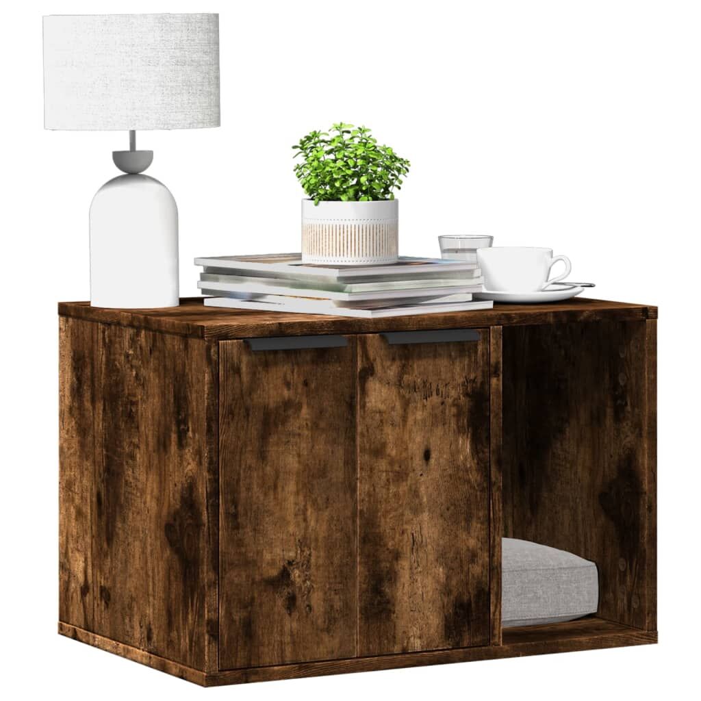 Vidaxl Mueble Arenero Para Gatos Madera Roble Ahumado 60x40x40 Cm_1