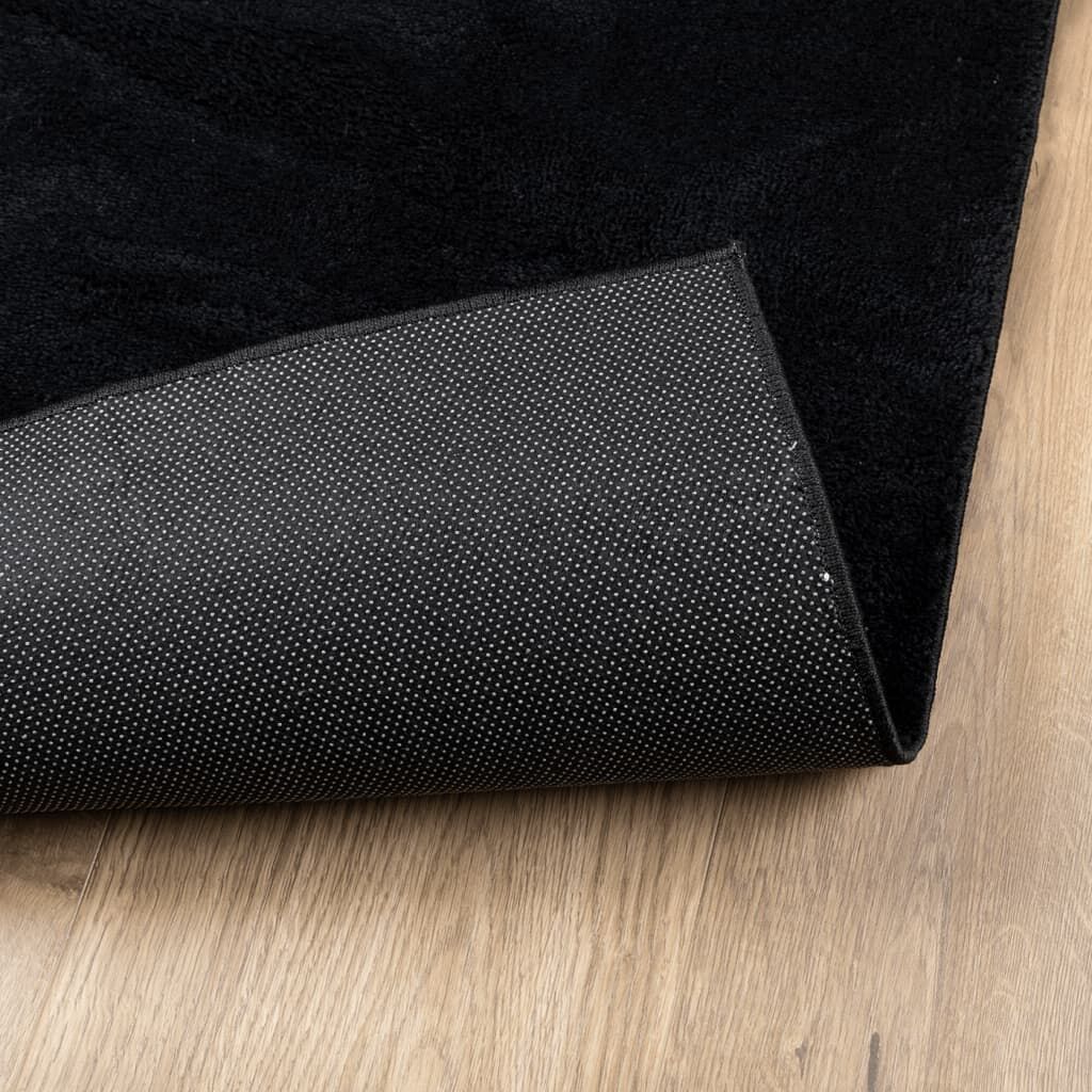 Vidaxl Alfombra De Pelo Corto Oviedo Negro 100x200 Cm_4