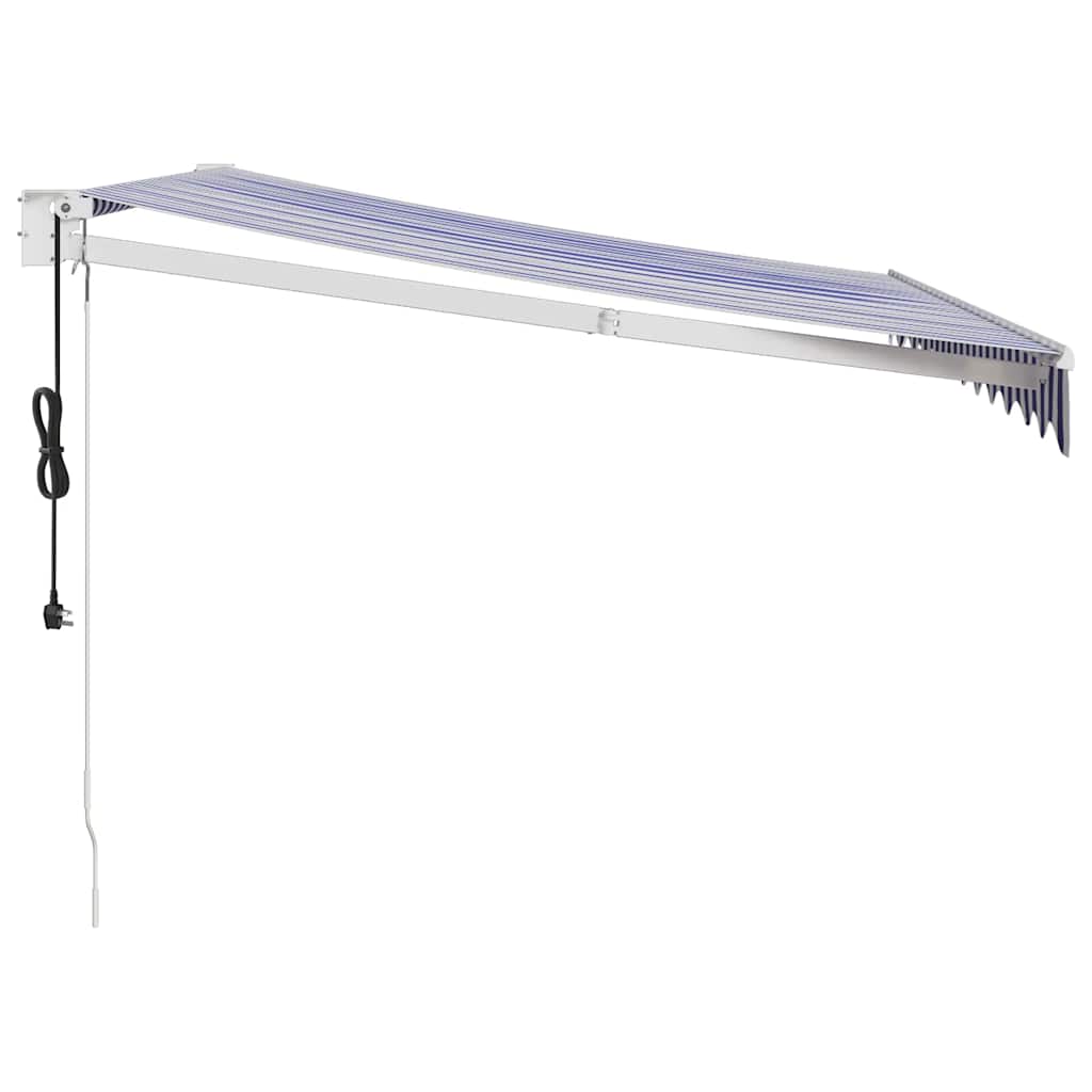 Toldo Retráctil Automático Azul Y Blanco 3x2,5 M_5