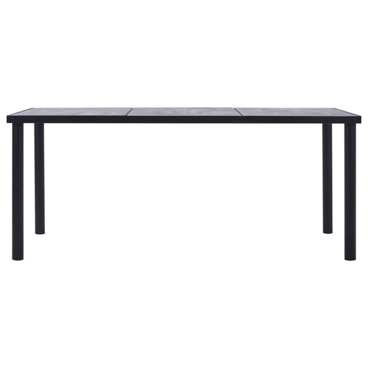 Mesa De Comedor De Mdf Negro Y Gris Hormigón 200x100x75 Cm_0