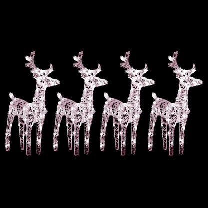 Vidaxl Renos De Navidad 4 Unidades 160 Leds Blanco Cálido Acrílico_1