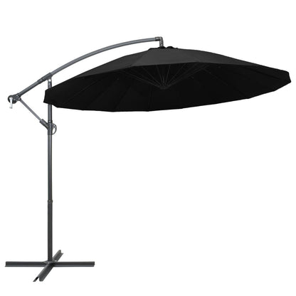 Vidaxl Sombrilla Colgante Con Palo De Aluminio Negra 3 M_0