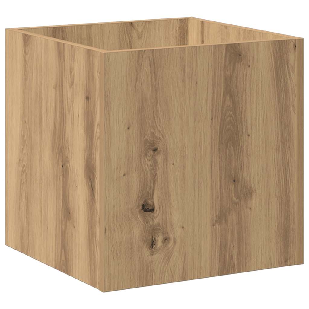 Jardinera De Madera Contrachapada Roble Artesanal 40x40x40 Cm_5