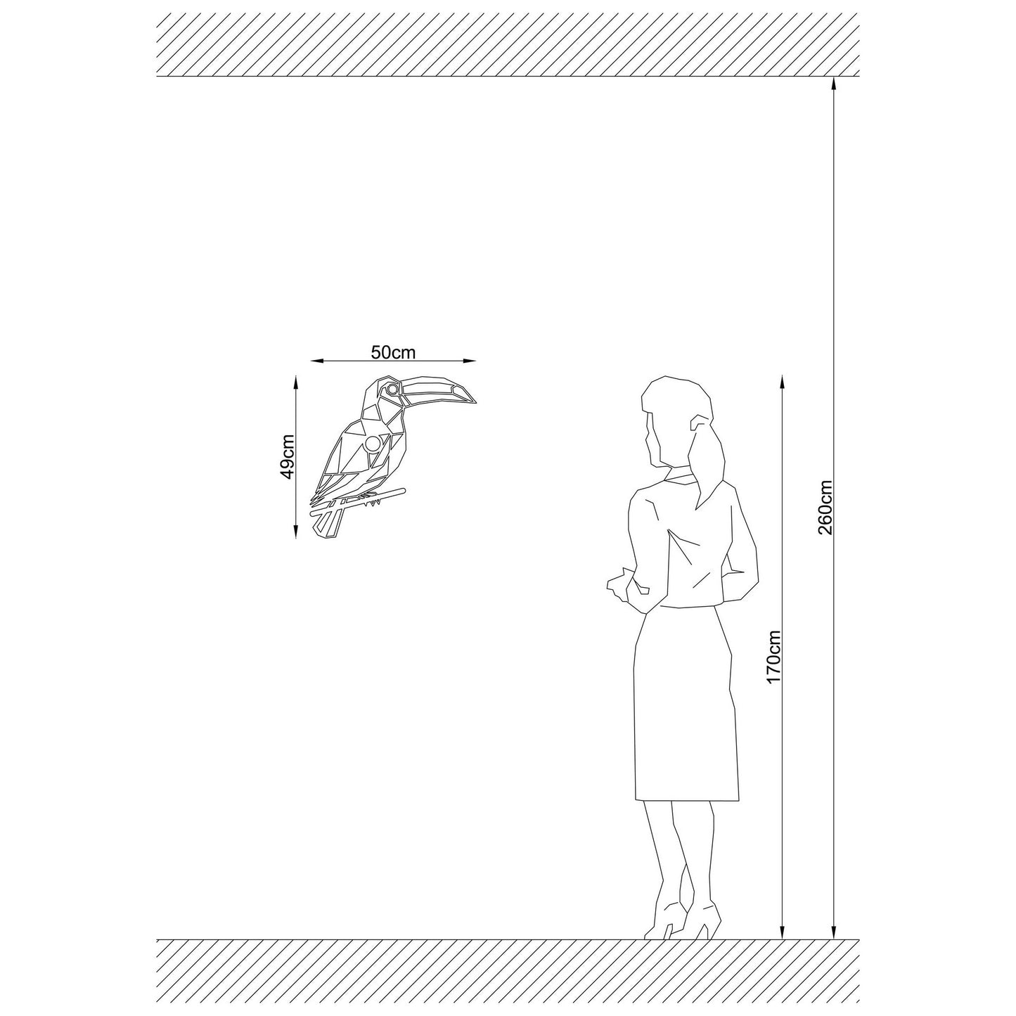 Aplique De Pared, Mdf , Negro, 50x12x49, Casquillo E 27 Max 100 W_1