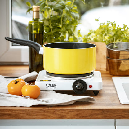 Hornillo Eléctrico, Zona Cocinado 18,5 Cm, Termostato Regulación Continua, Compacto,  Camping Adler Ad6503 Blanco