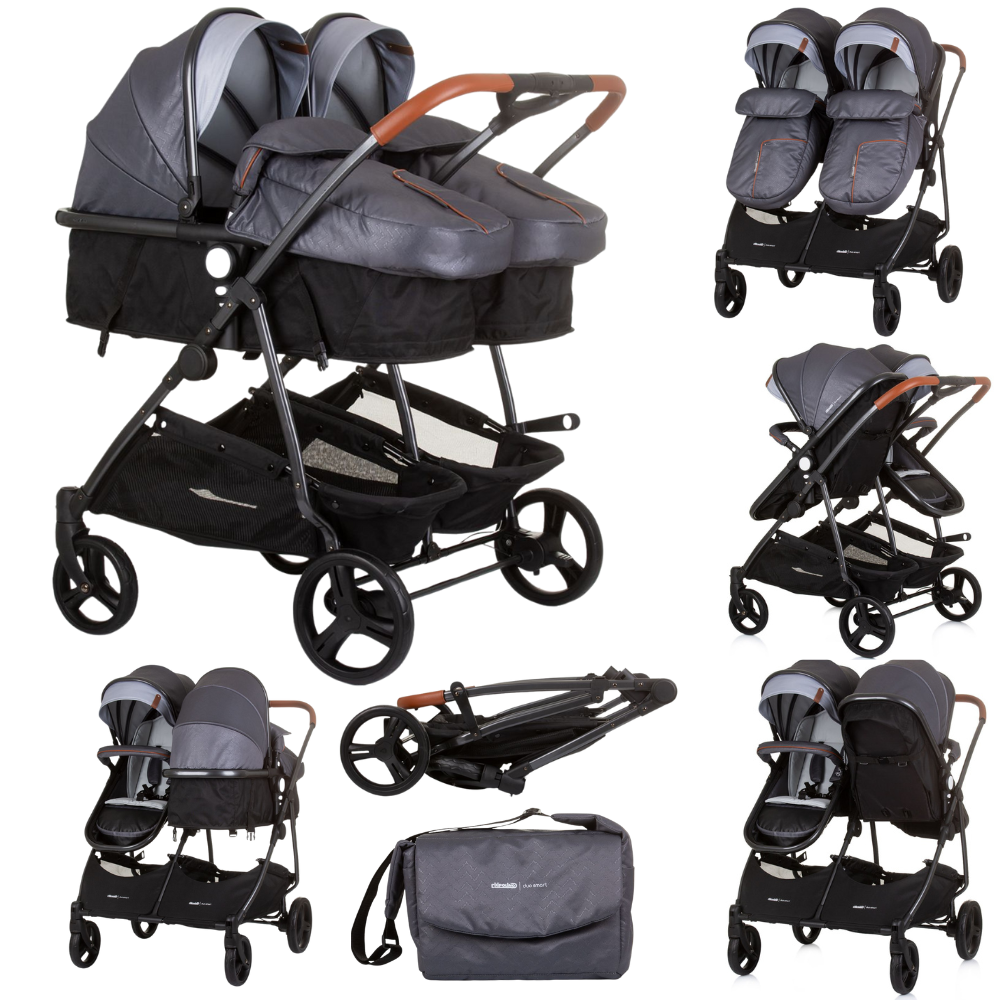 Carrito De Bebé Gemelar Dúo Smart Silver Grey_0