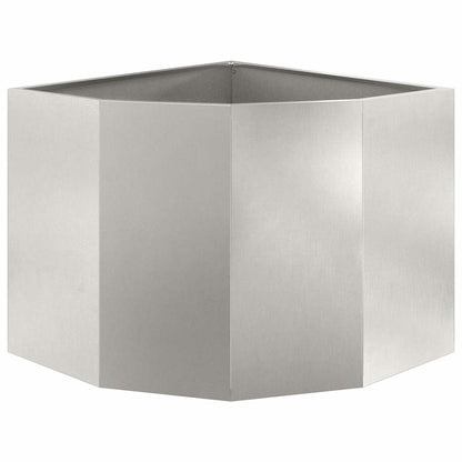 Macetero De Esquina Plateado 60 X 60 X 50 Cm Acero Inoxidable_4