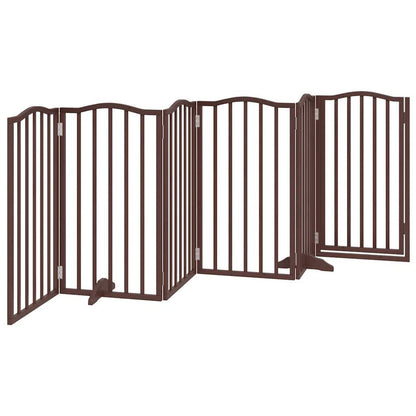 Vidaxl Puerta Para Perros Plegable 6 Paneles Álamo Marrón Roble 300 Cm_5