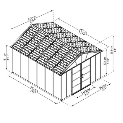 Caseta de jardín Yukon 395x332x252 cm Canopia by Palram