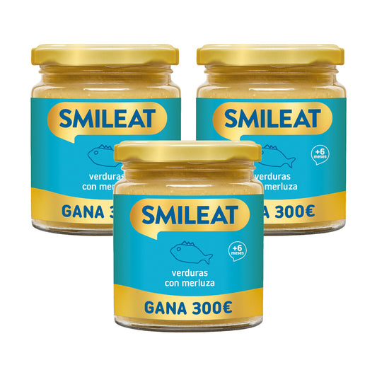Pack 3x Tarrito BIO verduras y merluza +6 meses Smileat 230g