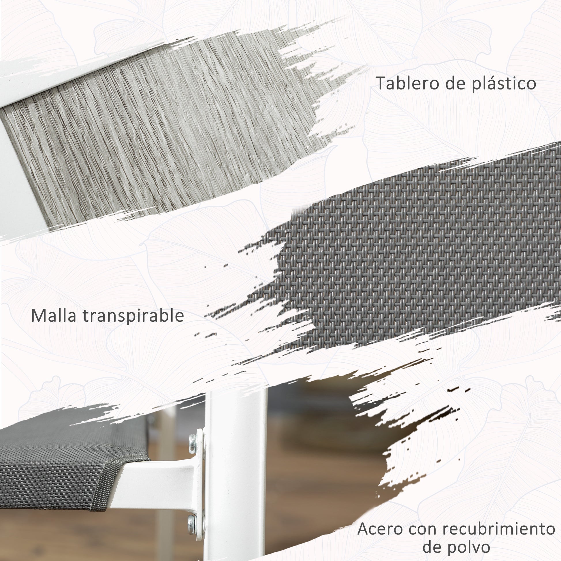Outsunny Conjunto De Comedor De Exterior Con 1 Mesa Y 6 Sillas Apilables Gris_4