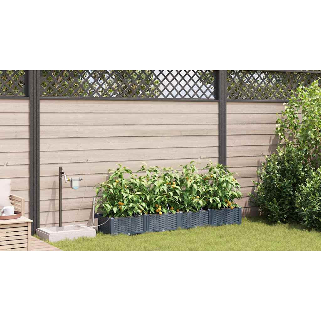 Vidaxl Jardineras Gris Claro 160 X 40 X 22 Cm Acero_3